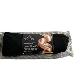 Sutra Beauty Mini Ceramic Curling Iron Cool Tip Compact Pastel Yellow 19mm 0.75"